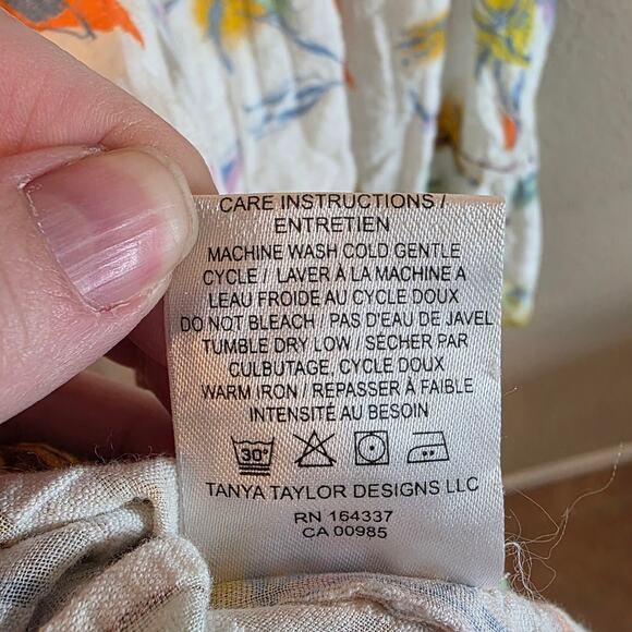 Tanya Taylor Marisol Coverup Dress SZ Medium Floral Spring Tiered - Picture 7 of 10